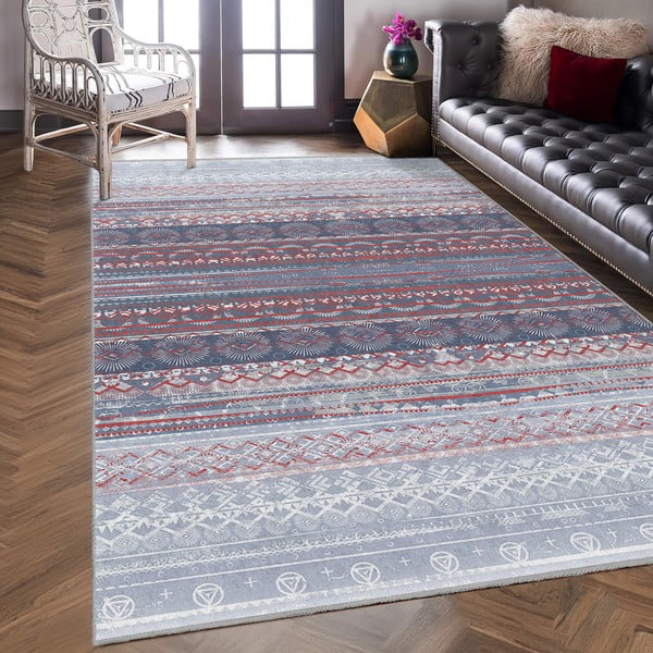 Лилаво-сив килим подходящ за пране 80x150 cm Vintage Stripe – Mila Home-image-3