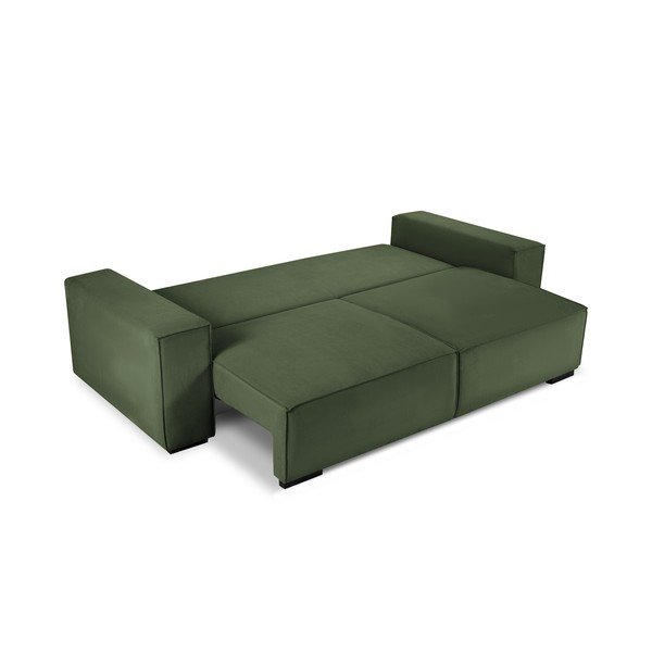 Разтегателен диван от зелен велур Azalea - Mazzini Sofas-image-3
