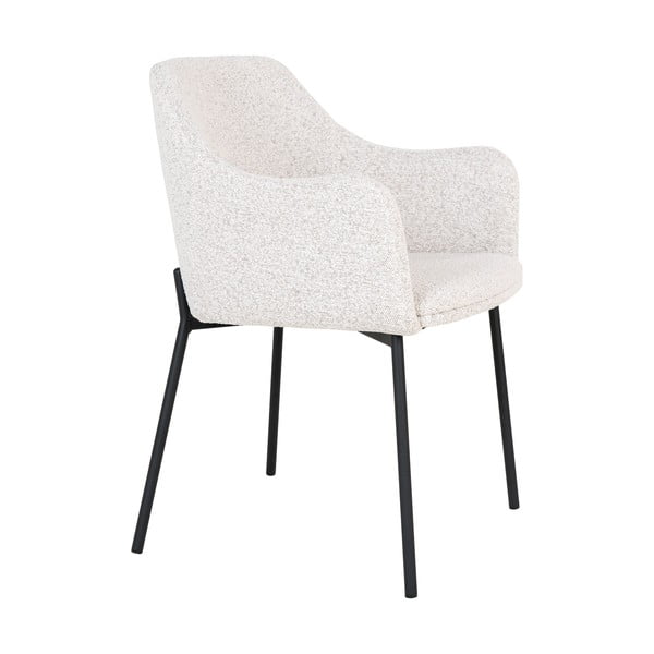 Бял тапициран трапезен стол с подлакътници Melilla – House Nordic-image-3