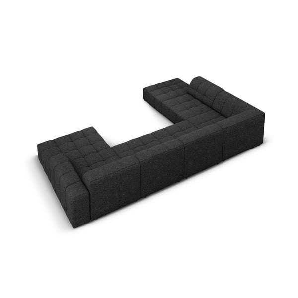 Антрацитен ъглов диван (ляв ъгъл/"U") Chicago - Cosmopolitan Design-image-4