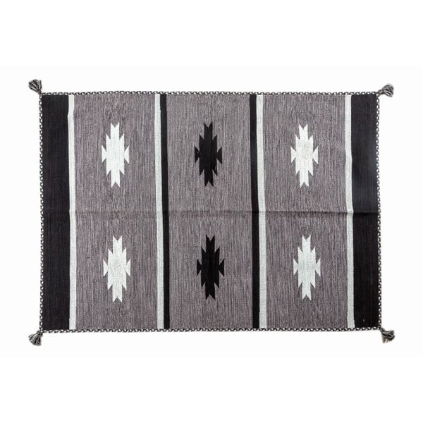 Tmavě šedý ručně tkaný koberec Navaei & Co Kalush Kilim 113, 200 x 140 cm