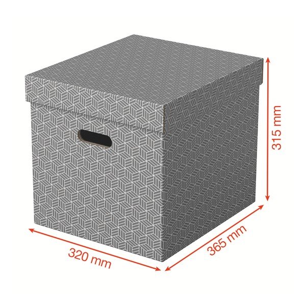 Комплект от 3 сиви кутии за съхранение , 32 x 36,5 cm - Esselte Home-image-2