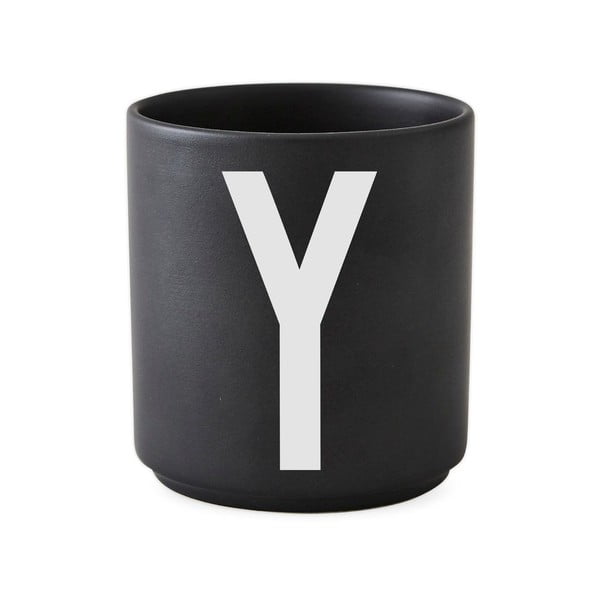 Черна порцеланова чаша Alphabet Y, 250 ml A-Z - Design Letters