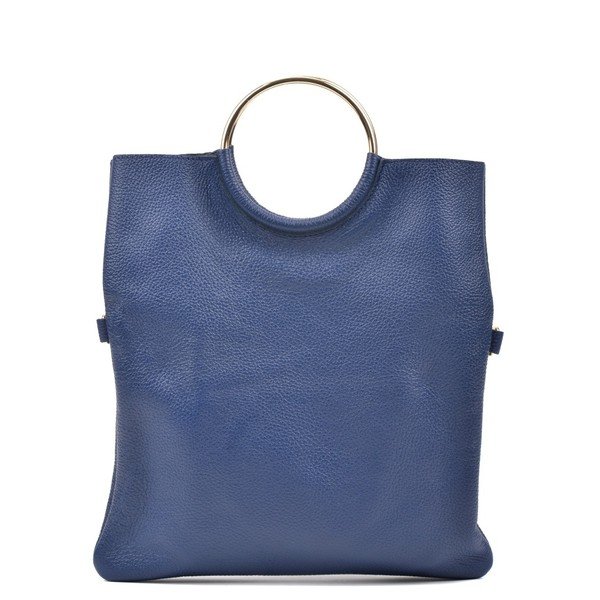 Modrá kožená kabelka Luisa Vannini Pergon Cross-image-4