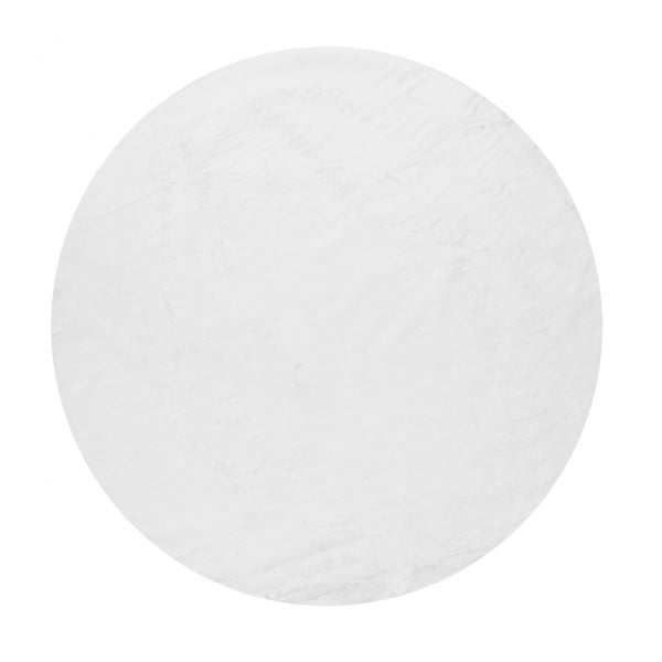 Бял кръгъл килим подходящ за пране ø 100 cm Pelush White – Mila Home
