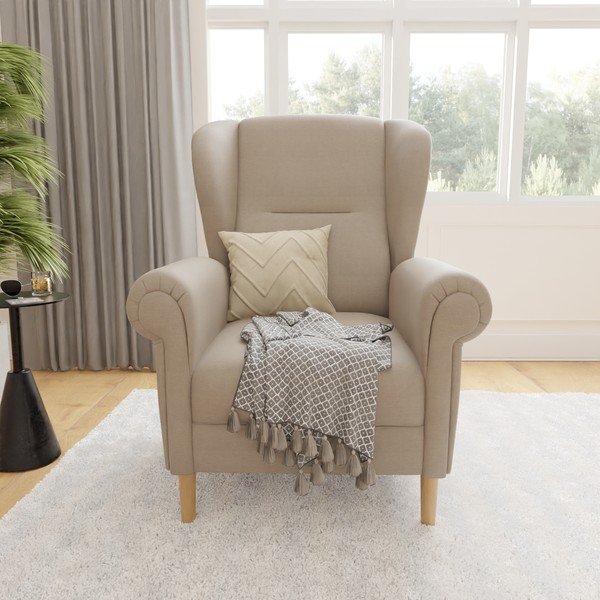 Светлокафяво кресло крило Swan – Ropez-image-1