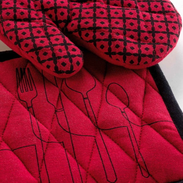 Ръкавици за фурна в комплект от 2 бр. от рециклиран памук Cuisiline – douceur d'intérieur-image-1