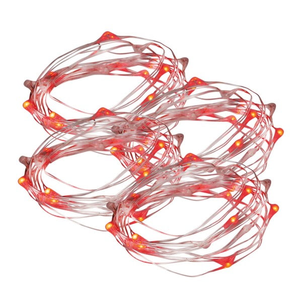 Комплект от 4 червени вериги с LED светлини Fairy, дължина 220 cm - Naeve
