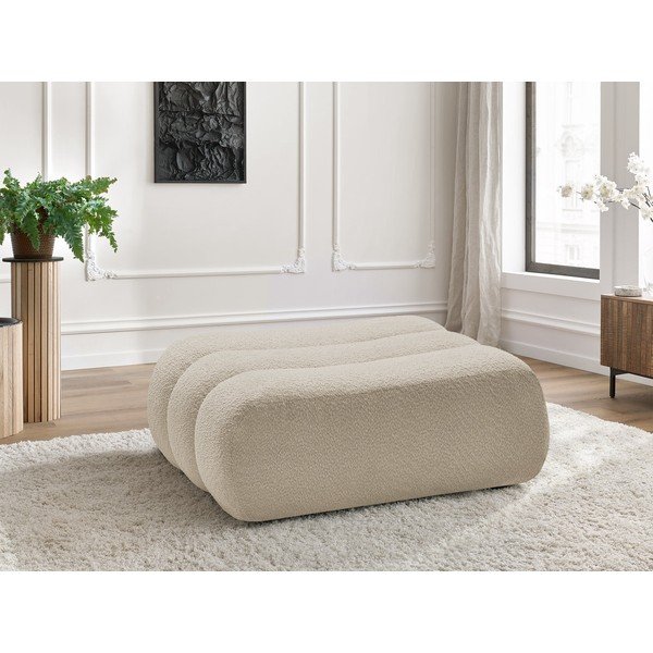 Бежова табуретка  от прежда с примки от букле Azra – Bobochic Paris-image-1