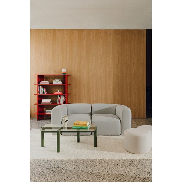 Зелена масичка за кафе със стъклен плот 55x105 cm Kob – noo.ma-image-3