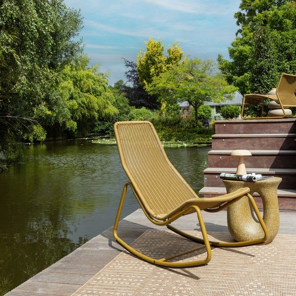 Градински стол от изкуствен ратан в цвят жълта охра Tom – WOOOD-image-1