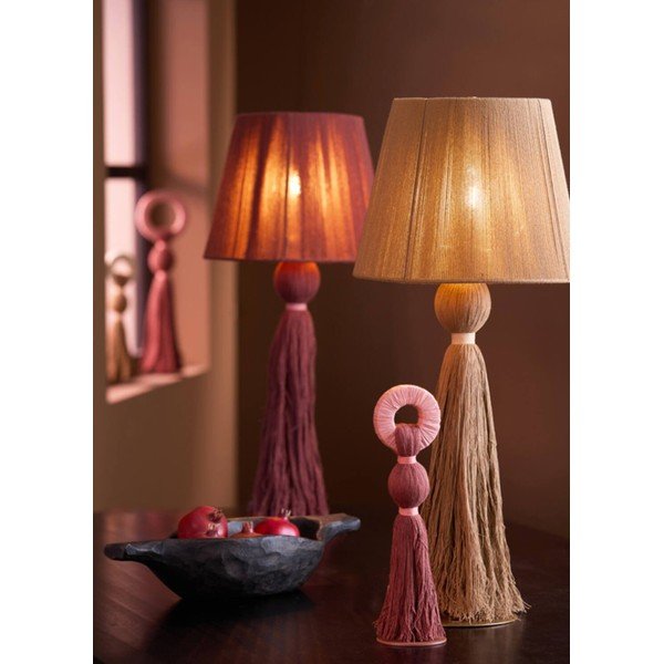 Тъмнокафява настолна лампа с текстилен абажур (височина 58 cm) Espino – Light & Living-image-1