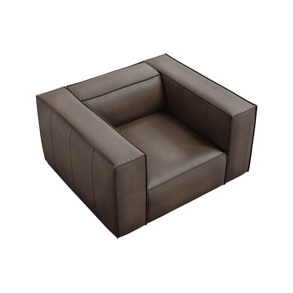 Кафяв кожен фотьойл Madame - Windsor & Co Sofas-image-3