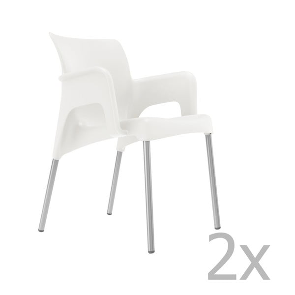 Комплект от 2 бели градински стола Sun - Resol