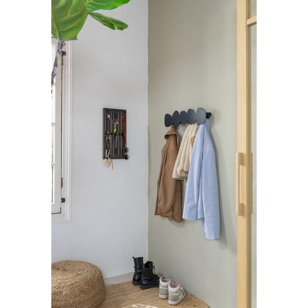 Черна метална стенна закачалка 58 cm Tumulo – Spinder Design-image-1