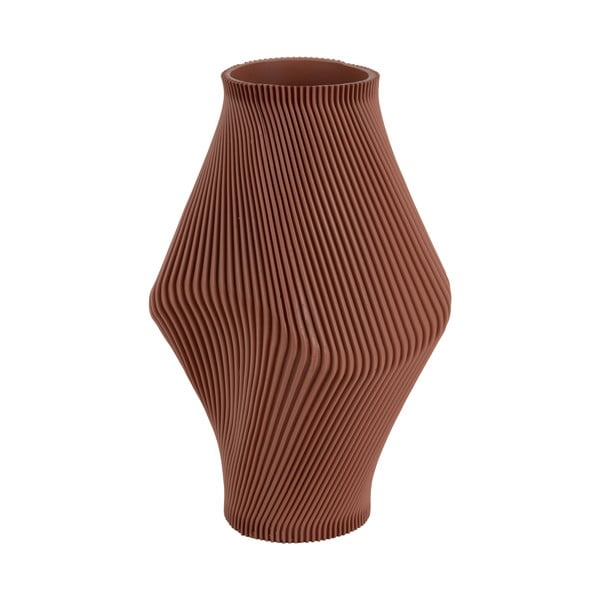 Кафява ваза от полирезин (височина 30 cm) Twisted Rib – PT LIVING
