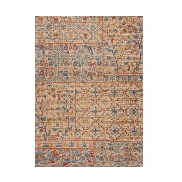 Ръчно изработен килим със смес от юта в естествен цвят 200x290 cm Taylor Patchwork – Flair Rugs