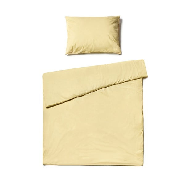 Ванилово жълто памучно спално бельо за единично легло , 140 x 200 cm - Bonami Selection
