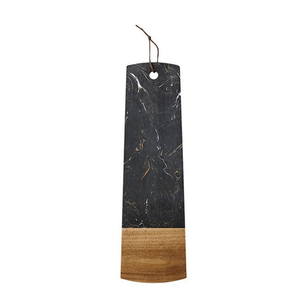 Черна дъска за сервиране, изработена от камък и акациева дървесина, с дължина 50 cm - Ladelle