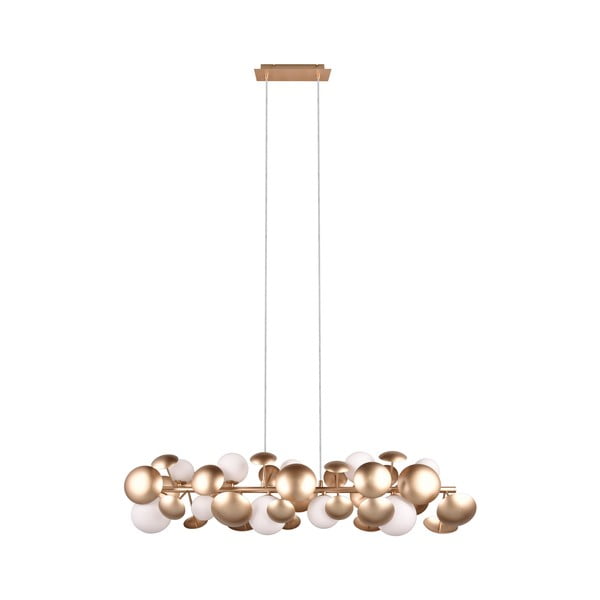 Висяща лампа със стъклен абажур в златисто-бяло Bubble - Trio Select