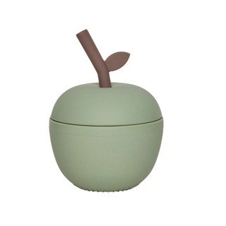 Зелена силиконова детска чаша Apple – OYOY Mini