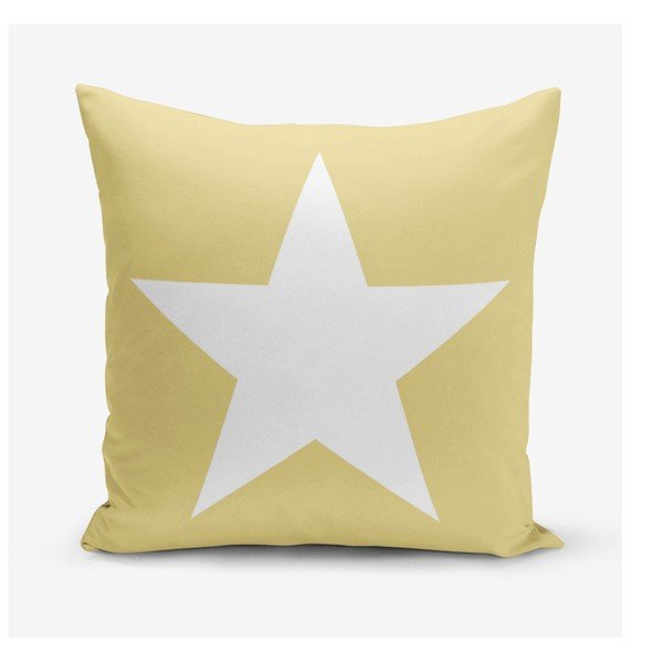 Жълта калъфка за възглавница Звезди, 45 x 45 cm - Minimalist Cushion Covers