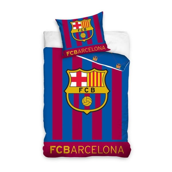 Детско памучно спално бельо за единично легло FC Barcelona III, 140 x 200 cm - CARBOTEX