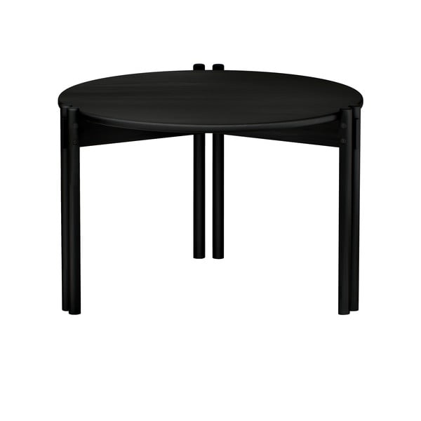 Черна кръгла масичка за кафе от масивен бор ø 60 cm Sticks – Karup Design