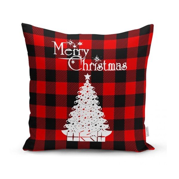 Комплект от 4 коледни калъфки за възглавници и покривка за маса Christmas Tartan - Minimalist Cushion Covers-image-4