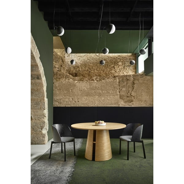 Кръгла трапезна маса от декор от дъб  естествена ø 137 cm Cep – Teulat-image-3