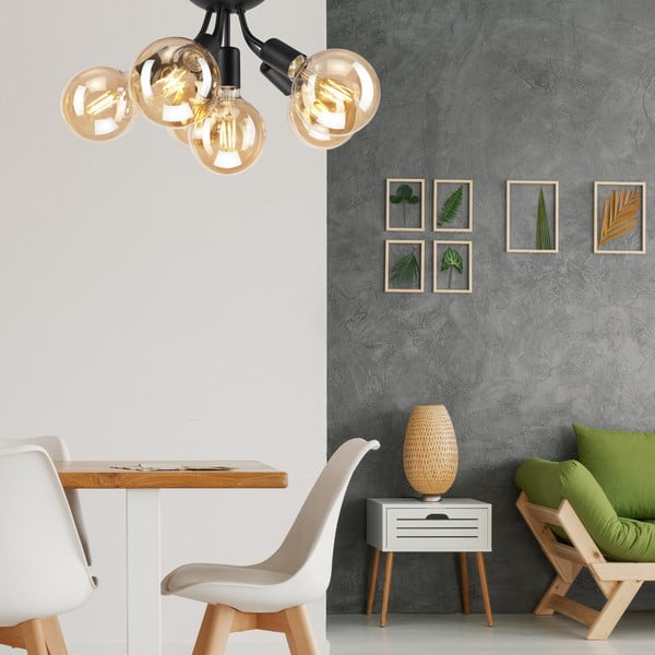 Черно осветително тяло за таван без абажури Viggo – LAMKUR-image-2