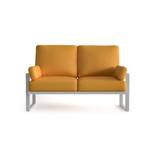 Жълт 2-местен градински диван с подлакътници и светли крака Angie - Marie Claire Home
