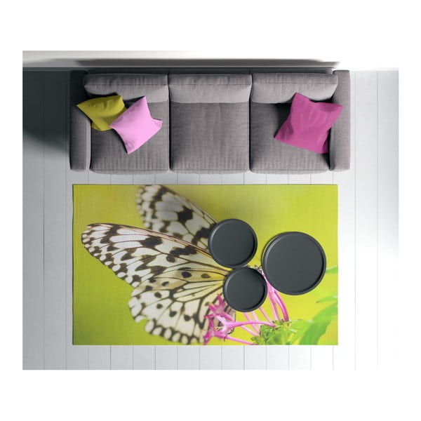 Зелен килим Suzzo Пеперуда, 100 x 150 cm - Oyo home