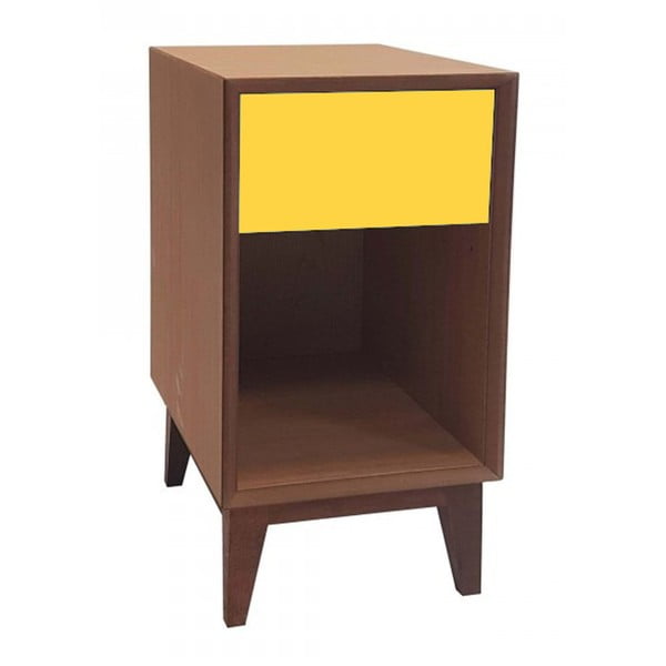 Голямо нощно шкафче с жълто чекмедже PIX - Ragaba