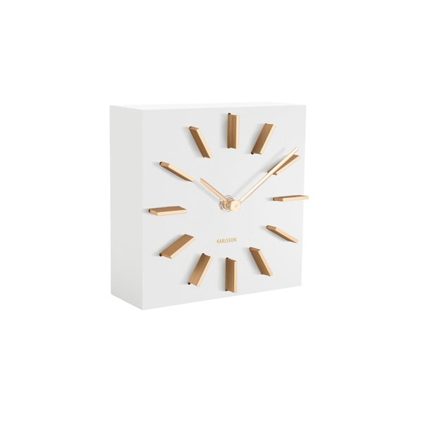 Бял настолен часовник , 15 x 15 cm Discreet - Karlsson
