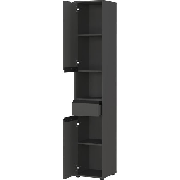 Антрацитен висок шкаф за баня 33x181 cm Lemont – Germania-image-3