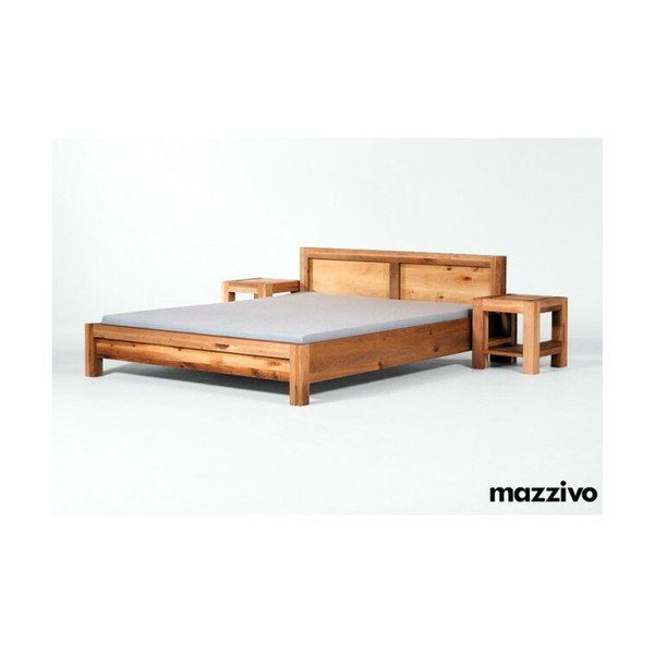 Postel Bauhaus z olšového dřeva, 200x200 cm, natural-image-3