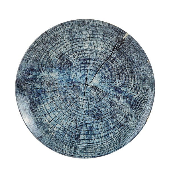 Декоративна чиния от синьо стъкло с дървесна текстура , ∅ 24,5 cm - Villa Collection