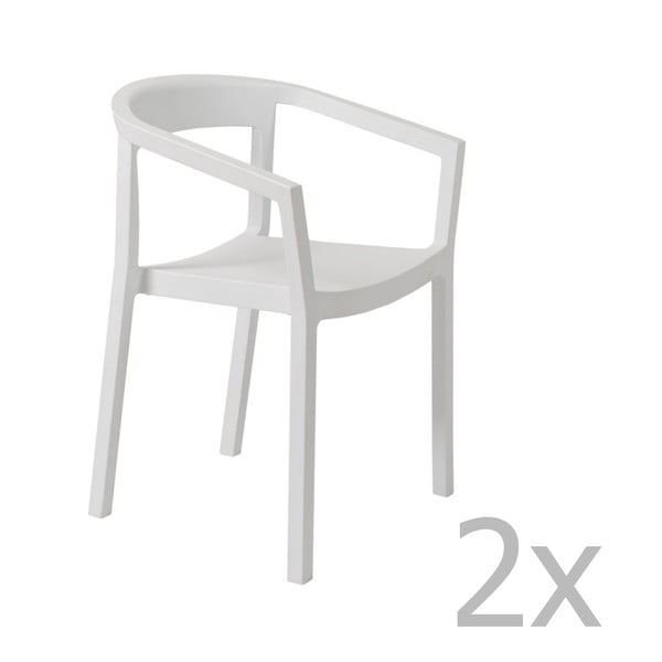 Комплект от 2 бели градински стола Peach - Resol