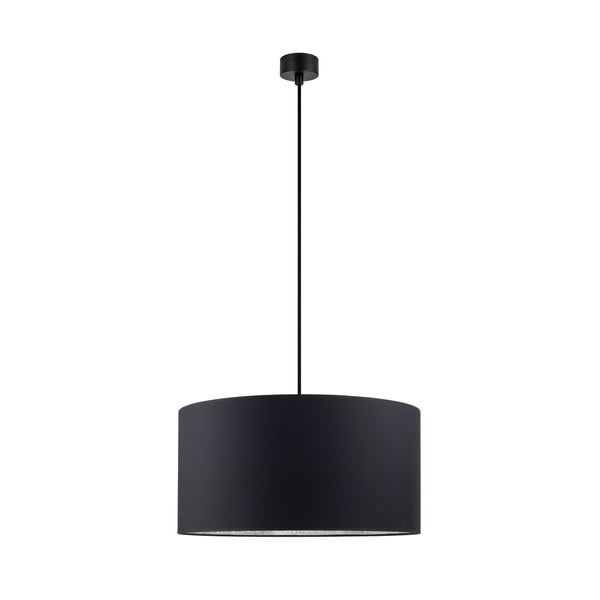 Черна висяща лампа със сребърен интериор , ⌀ 50 cm Mika - Sotto Luce