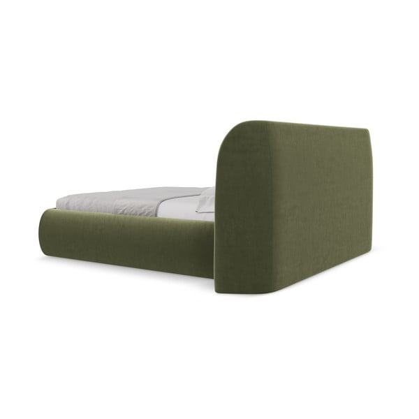 Зелено двойно тапицирано легло с място за съхранение и включена подматрачна рамка 140x200 cm Hauke – Makamii-image-4