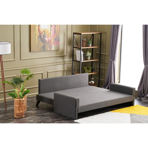 Антрацитен разтегателен диван 208 cm Bella – Balcab Home-image-4