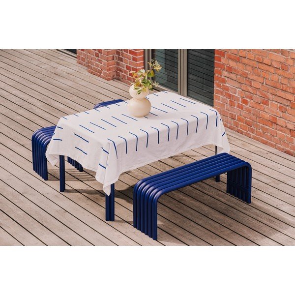 Синя градинска пейка метална Nokk – noo.ma-image-2