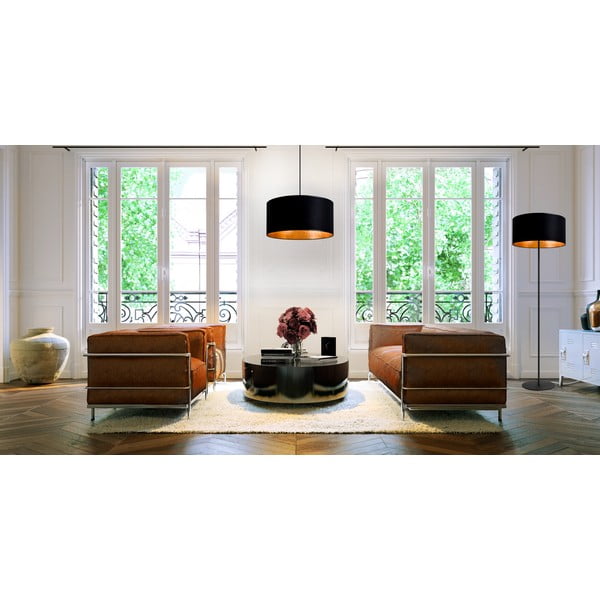 Черна висяща лампа със златист интериор , ⌀ 50 cm Mika - Sotto Luce-image-1