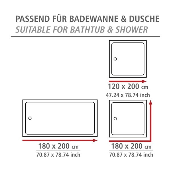 Завеса за душ, която може да се мие, 180 x 200 cm Ginkgo - Wenko-image-3