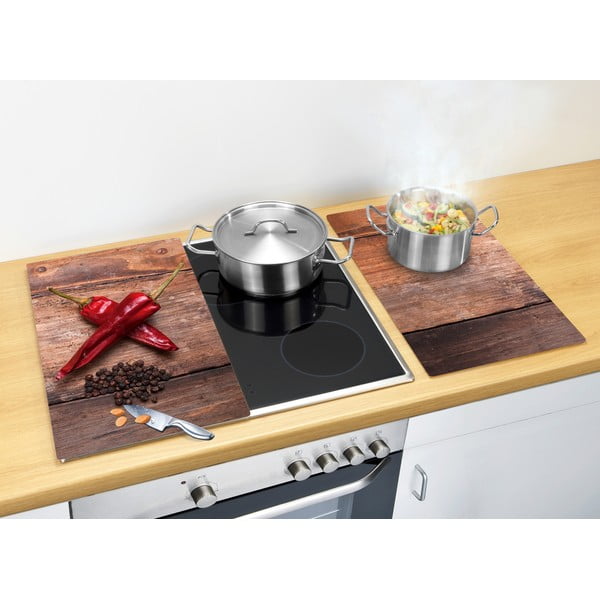 Капаци за печки от закалено стъкло в комплект от 2 броя 52x30 cm Pepper - Allstar-image-1