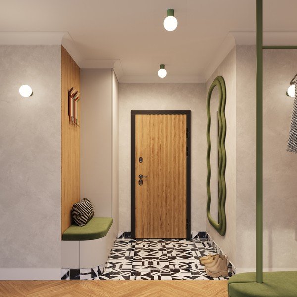 Зелено осветително тяло за таван със стъклен абажур ø 12 cm Orbital – Sollux-image-3