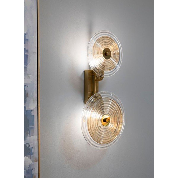 Стъклена стенна лампа  в златист цвят Venice – Mauro Ferretti-image-1