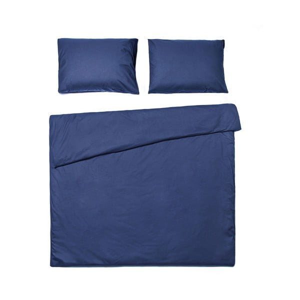 Морско синьо памучно спално бельо за двойно легло , 160 x 220 cm - Bonami Selection