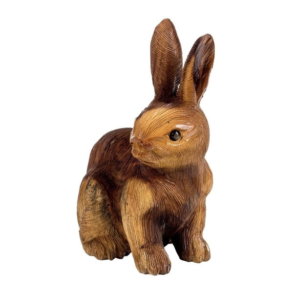 Dekorace z teakového dřeva Massive Home Rabbit, výška 30 cm